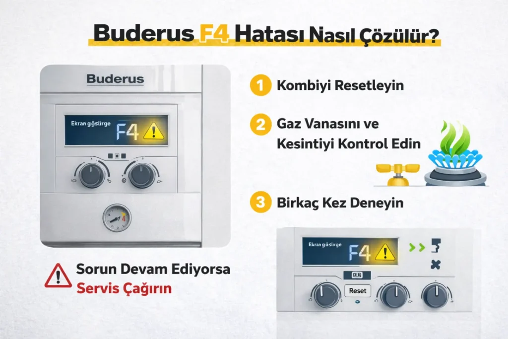buderus f4 hatası nasıl çözülür