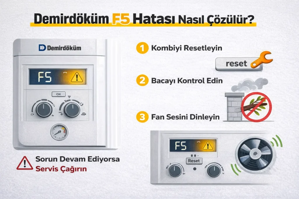 demirdöküm f5 hatası nasıl çözülür