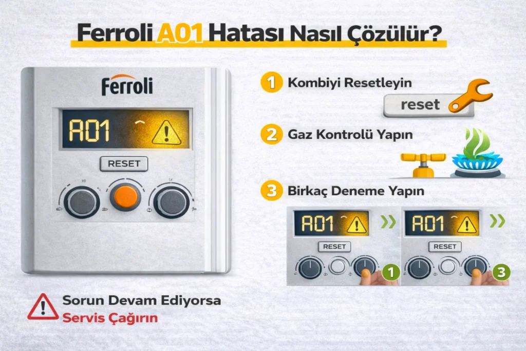 ferroli a01 hatası nasıl çözülür