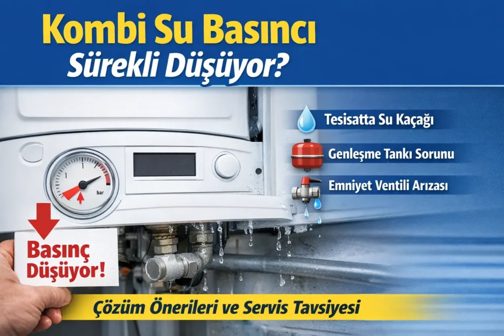 kombi su basıncı sürekli düşüyor çözüm