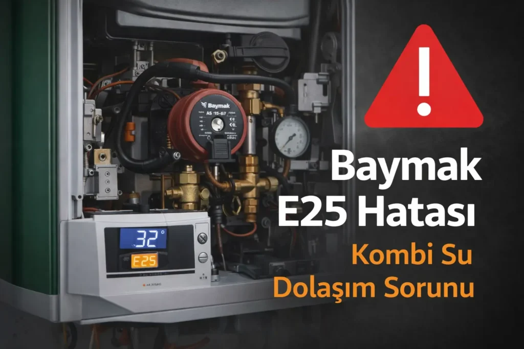 baymak e25 hatası kombi su dolaşım sorunu