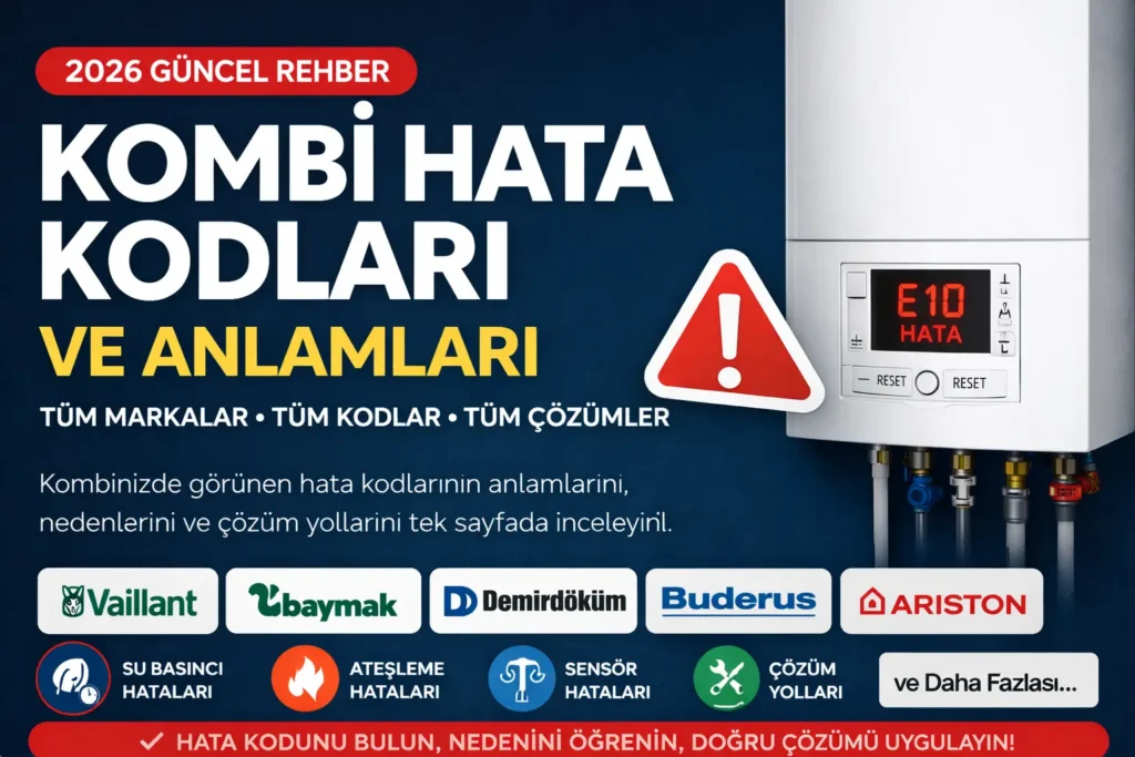 kombi hata kodları ve anlamları 2026 güncel rehber